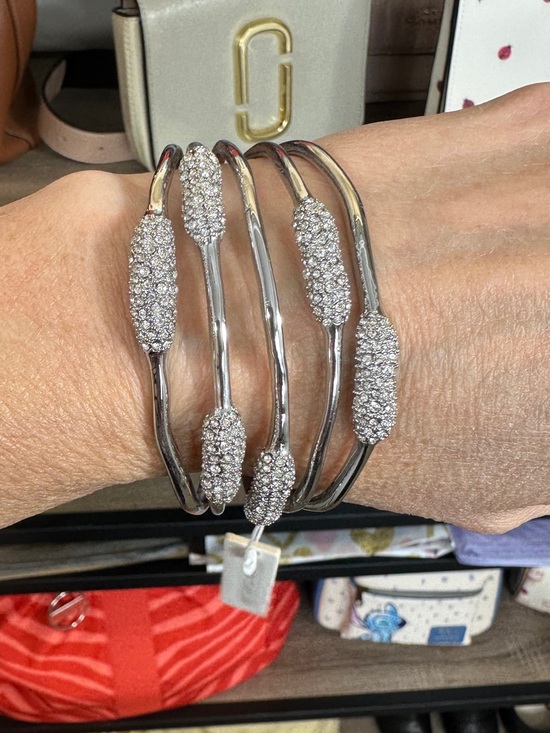 Ann Taylor Jewelry - Ann Taylor Silver Crystal Pavé Cuff Bracelet NWT